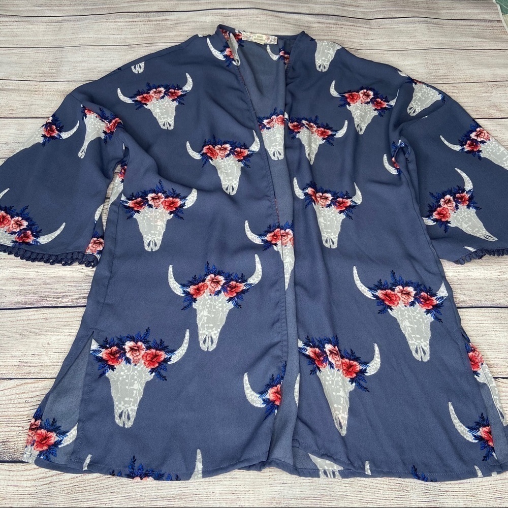 NWT Pink Republic Skull Print Kimono Size S